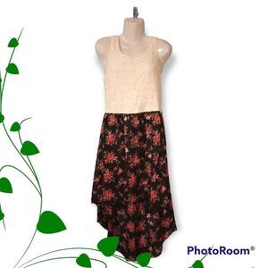 Lace and floral high low dress